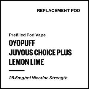Oyopuff Prefilled Pod Vapes: Oyopuff Juvous Choice Plus - Lemon Lime (Replacement Pod)