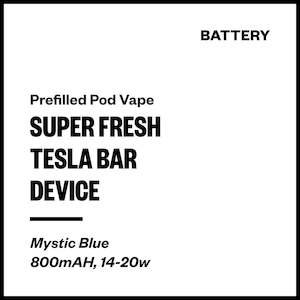 Super Fresh Prefilled Pod Vapes: Super Fresh Tesla Bar - Battery (Mystic Blue)