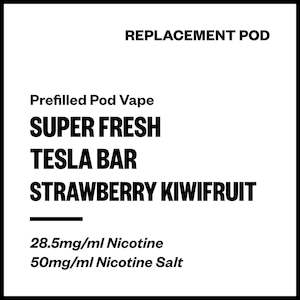 Super Fresh Prefilled Pod Vapes: Super Fresh Tesla Bar - Strawberry Kiwifruit (Replacement Pod)