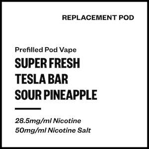 Super Fresh Prefilled Pod Vapes: Super Fresh Tesla Bar - Sour Pineapple (Replacement Pod)