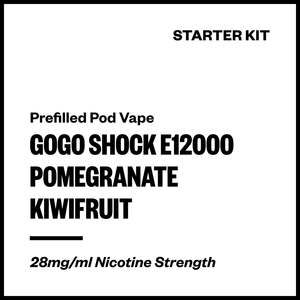 Single Use Disposables: GoGo Shock E12000 - Pomegranate Kiwifruit (Starter Kit)