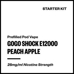Single Use Disposables: GoGo Shock E12000 - Peach Apple (Starter Kit)