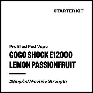 Single Use Disposables: GoGo Shock E12000 - Lemon Passionfruit (Starter Kit)