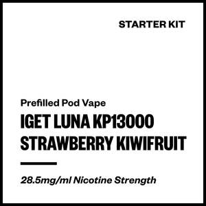 Single Use Disposables: IGET Luna KP13000 - Strawberry Kiwifruit (Starter Kit)