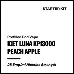Single Use Disposables: IGET Luna KP13000 - Peach Apple (Starter Kit)