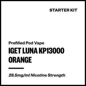 Single Use Disposables: IGET Luna KP13000 - Orange (Starter Kit)