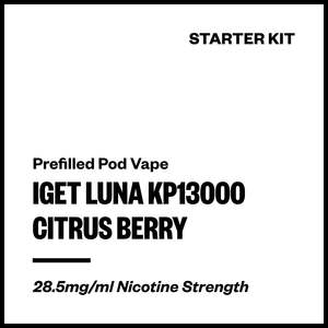 Single Use Disposables: IGET Luna KP13000 - Citrus Berry (Starter Kit)