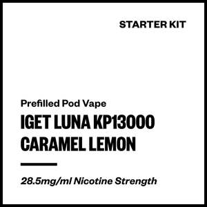 Single Use Disposables: IGET Luna KP13000 - Caramel Lemon (Starter Kit)