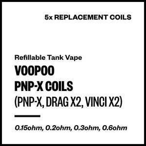 Replacement Coils Pods 2023: Voopoo PnP-X Coils (for PnP-X Tank; Drag X2; Vinci X2) [5 Pack]