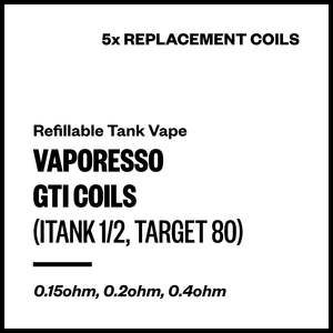 Vaporesso GTi Replacement Coils (for iTank 1/2; Target 80; etc) [5 Pack]