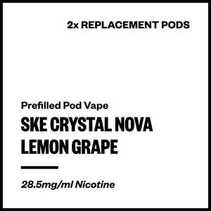 Ske Prefilled Pod Vapes: SKE Crystal Nova - Lemon Grape (2x Replacement Pods)