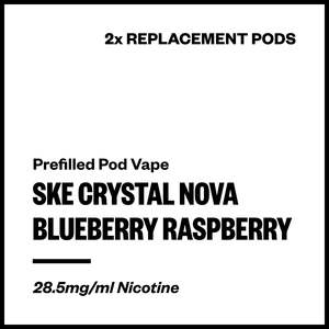 Ske Prefilled Pod Vapes: SKE Crystal Nova - Blueberry Raspberry (2x Replacement Pods)