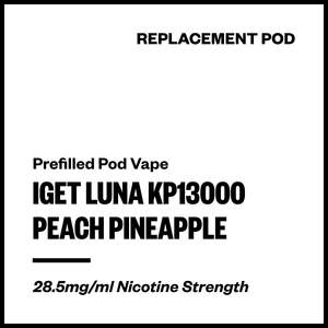 Iget Luna Replacement Pods: IGET Luna KP13000 - Peach Pineapple (Replacement Pod)