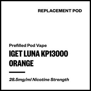 Iget Luna Replacement Pods: IGET Luna KP13000 - Orange (Replacement Pod)