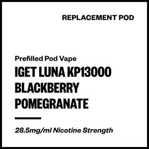 Iget Luna Replacement Pods: IGET Luna KP13000 - Blackberry Pomegranate (Replacement Pod)