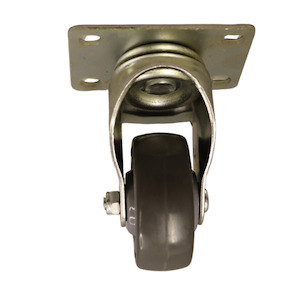 Swivel Plate Castor 75mm thermoplastic rubber wheel, polypropylene rim