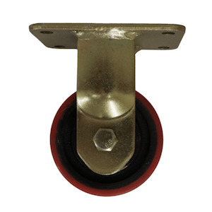 Products: Fixed Castor 100mm Cast Iron Wheel, Polyurethane Tread