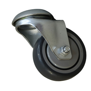 Bolt Hole Swivel Castor 75mm thermoplastic rubber wheel, polypropylene rim