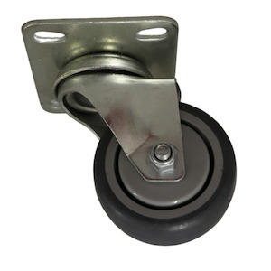 Swivel Plate Castor 75mm thermoplastic rubber wheel, polypropylene rim