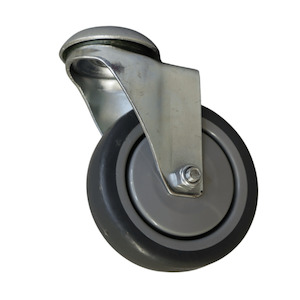 Bolt Hole Swivel Castor 100mm thermoplastic rubber wheel, polypropylene rim