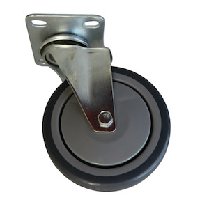 Swivel Plate Castor 125mm thermoplastic rubber wheel, polypropylene rim