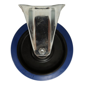 Products: WB200B/P Swivel Plate Castor 200mm Blue Elastic Rubber Wheel