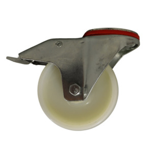 Products: WN125P/HB Bolt Hole Swivel Castor 100mm Nylon Wheel, Braked