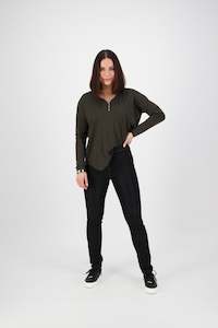 Pull On Pants Permanent: 230CS Black Denim - Skinny Leg Full Length Contrast Stitch Denim Pull On
