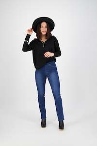 Home Page: 234D Blue Denim - Slim Leg Full Length Denim Pull-On