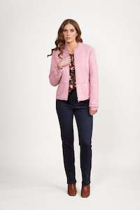 2059B Rose - Long Sleeve Lined Zip Up Jacket with Front Zip detailing
