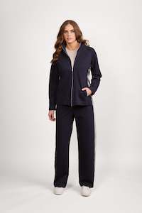 2080 Ink - Zip Up Leisure Jacket with Side Stripe Detail