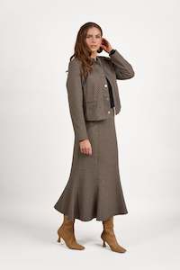 Jackets All: 2084 Brentwood - Collarless Short Jacket with Concealed Zip