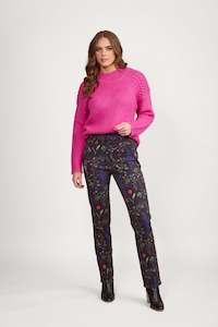 Pull On Pants All: 234A Halo - Slim Leg Full Length Printed Pull-On