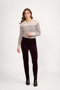 230M Mulberry - Skinny Leg Full Length Pinwale Cord Pull-On