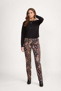 Pull On Pants All: 234A Rhapsody - Slim Leg Full Length Printed Pull-On