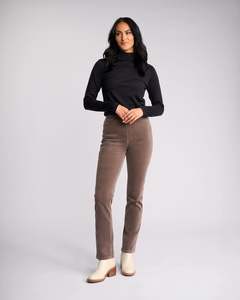 Permanent Collection Pull On Pants: Bay Cord Pull On - Taupe