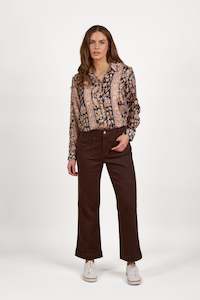 Jeans All: 5995A Chocolate - Wide Leg Ankle Grazer Jean