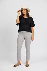 Ankle Grazer Paris Collection: Chateau Pull On - Silver