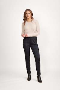 5894 Neptune -  Skinny Leg Full Length Printed Ponti Pant with Cuff