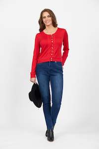 Merino All: 4147 Scarlet - 100% Merino Cropped Cardi