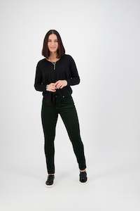 Permanent Collection Button Up Pants: 5910M Park Cord Pant - Forest