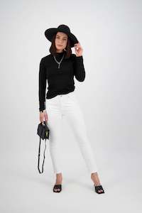 Permanent Collection Jeans: 5825 Tide Jean - White Denim