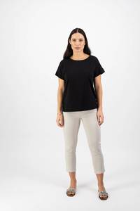 Spring Summer 25 Tops: 4363 Drop Sleeve Top - Black