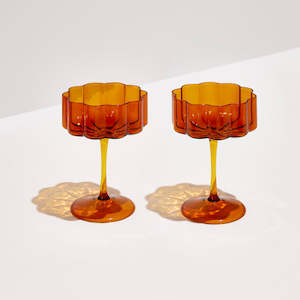 View All Dining: Amber Coupe Glasses - Set of 2