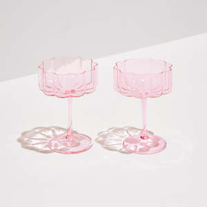 Pink Coupe Glasses - Set of 2