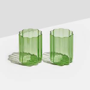Green Wave Glasses - Set of 2