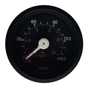 Products: 15 PSI Boost Gauge Chrome Bezel Black Dial Veethree