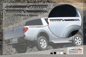 Products: Mitsubishi Triton Side Bed Stripes Decals Vehicle Graphics NZ