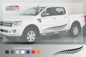 Products: Ford Ranger Checkered Side Stripes Decal Ford Vehicle Decals Ranger