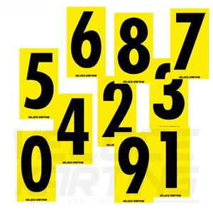 Products: Yellow Number Stickers (Square) - Veloce Karting PDB Racing Team New Zealand